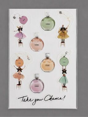 CHANEL Chance Perfume Sticker Sheet Rare Beauty Promo Collectible